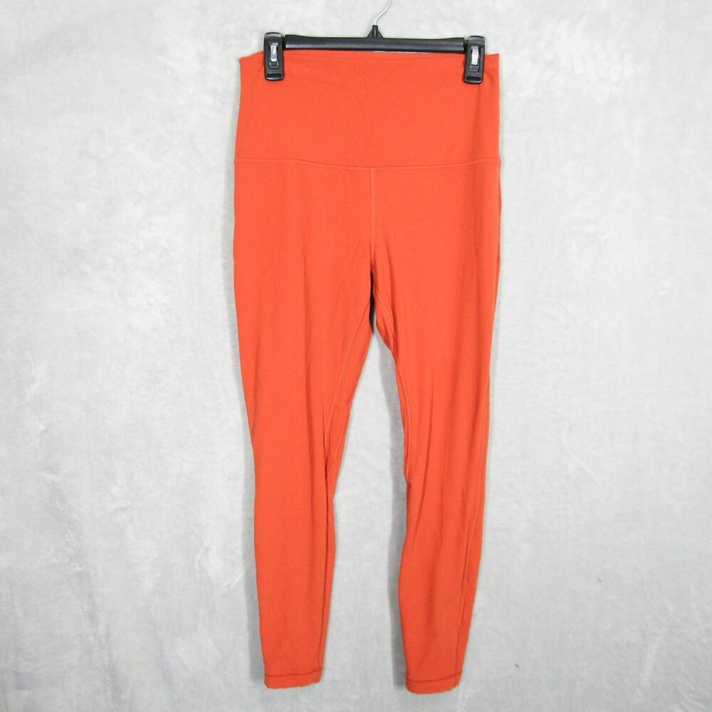 Lululemon Pants Womens 12 Orange High Rise Leggings Yoga Athletic Gym Stretch